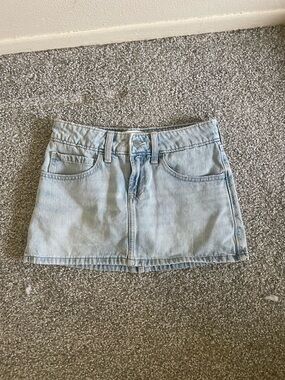 Hollister Light Wash Denim Mini Skirt
